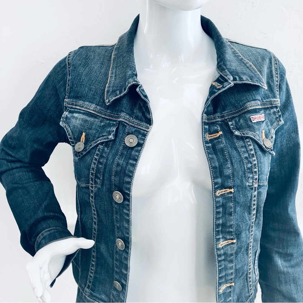 ⭐️HUDSON⭐️Signature Blue Denim Jean Jacket Western Cowboy Trucker Jackets Coat S